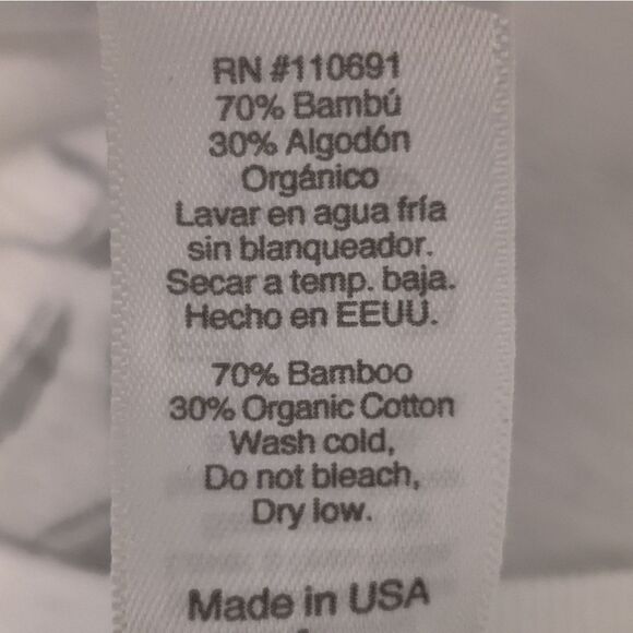 NEW Bamboo/ Organic Cotton Tee Nautilus Spiral White Scoop Neck T-Shirt L 5/$25 - Picture 5 of 9